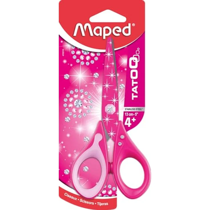 MAPED Papierscheren 470010, Craft Scissors Tatoo, 13 cm, Bedruckte Klingen, Abgerundete Spitze – Bild 5