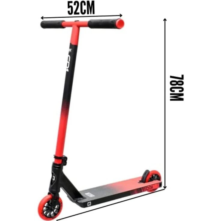 Core CD1 Stunt Scooter Park, 78 cm, Aluminium-Rahmen, Schwarz/Rot, für Einsteiger – Bild 2