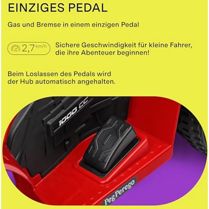 Peg Perego PEG Polaris Mini Quad, elektrisches Kinderfahrzeug für Kinder ab 1 Jahr, 6-V-Akku, 90 Minuten Reichweite, 2,7 km/h, mit Licht- und Soundeffekten – Bild 5