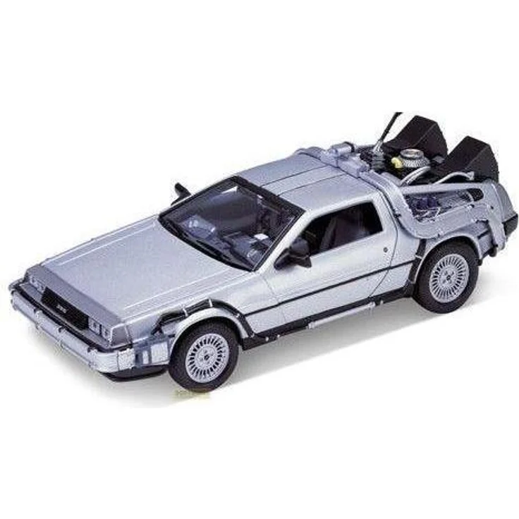 Welly Time Machine De Lorean, Modellfahrzeug im Maßstab 1:24 aus Metall in Fensterbox