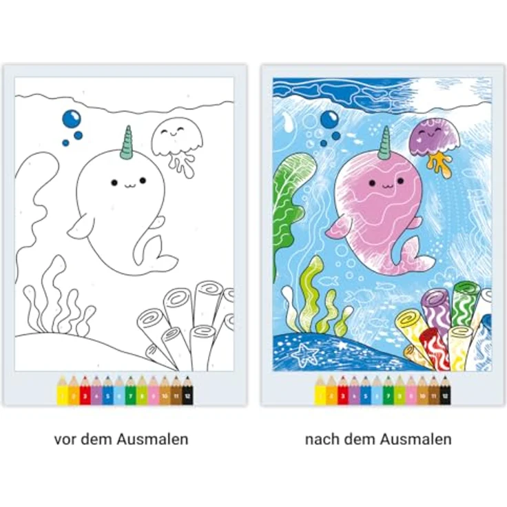 Ravensburger Verlag GmbH Malen nach Zahlen CreArt - Malen nach Zahlen - Kawaii - Süße Freunde, Malbuch mit 24 Motiven auf Zauberpapier, für Kinder ab 5 Jahren – Bild 4