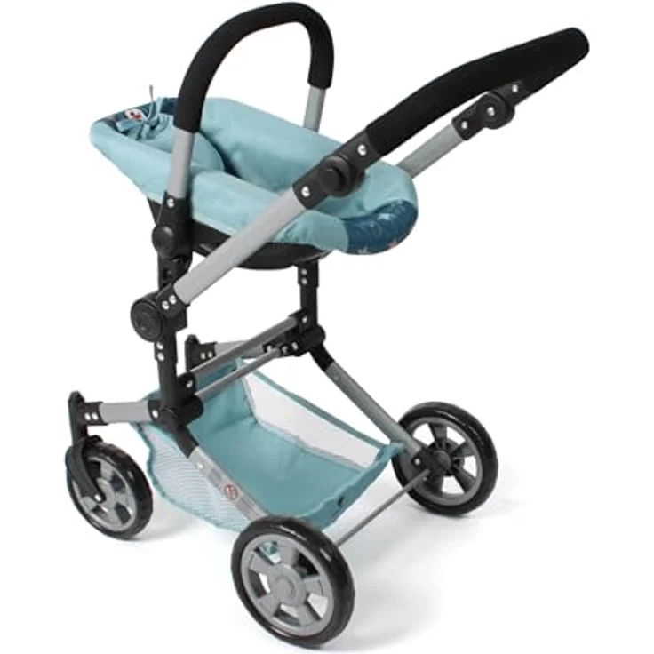 Bayer Chic 2000 Puppen-Autositz mit Adapter für Puppenwagen, geeignet für Puppen bis 50 cm, Sternchen türkis – Bild 5