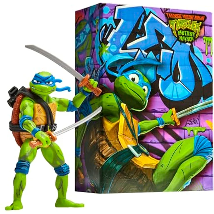 TEENAGE MUTANT NINJA Turtles Comic Con Figur - Leonardo, blauer Anführer der Turtles in Highschool-Szenario – Bild 1