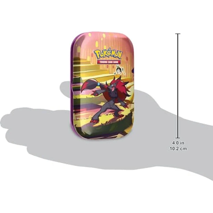 Pokémon Mini-Tin-Box Karmesin & Purpur - Nebel der Sagen - Zoroark, mit 2 Boosterpacks und 1 Stickerbogen – Bild 4