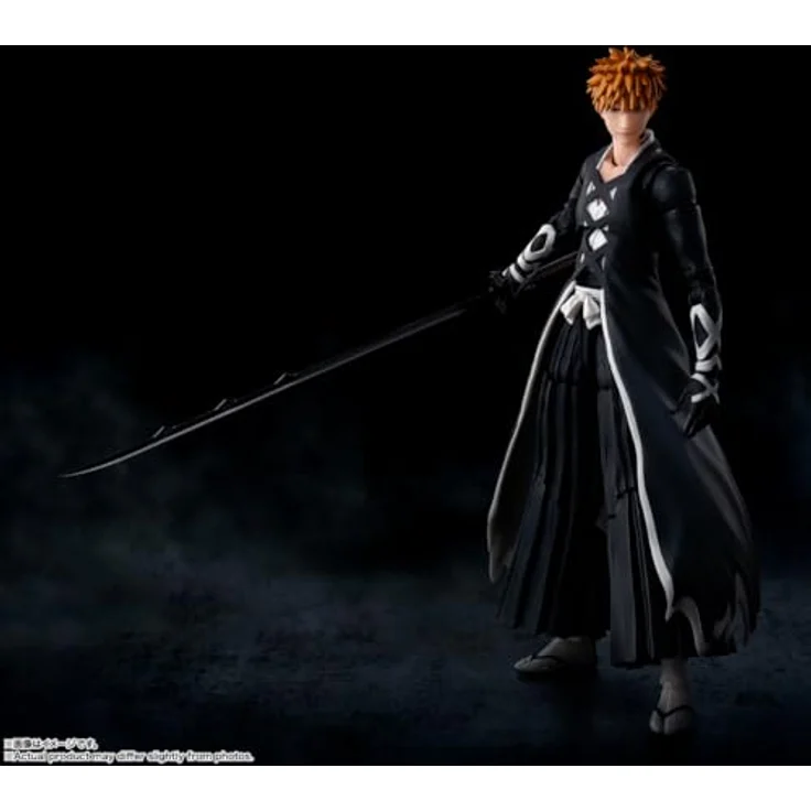Bandai Bleach - Ichigo Kurosaki TensaZangetsu S.H.Figuart, bewegliche Sammelfigur im Bankai-Modus, 15 cm groß, inkl. 4 Gesichtsausdrücke und 3 Handpaare – Bild 5