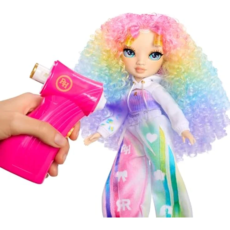 Rainbow High Anziehpuppe Air Brush & Create Fashion Dolls, grünen Augen, auswaschbare Farben, inkl. Airbrush-Tool und Marker in Regenbogenfarben – Bild 3