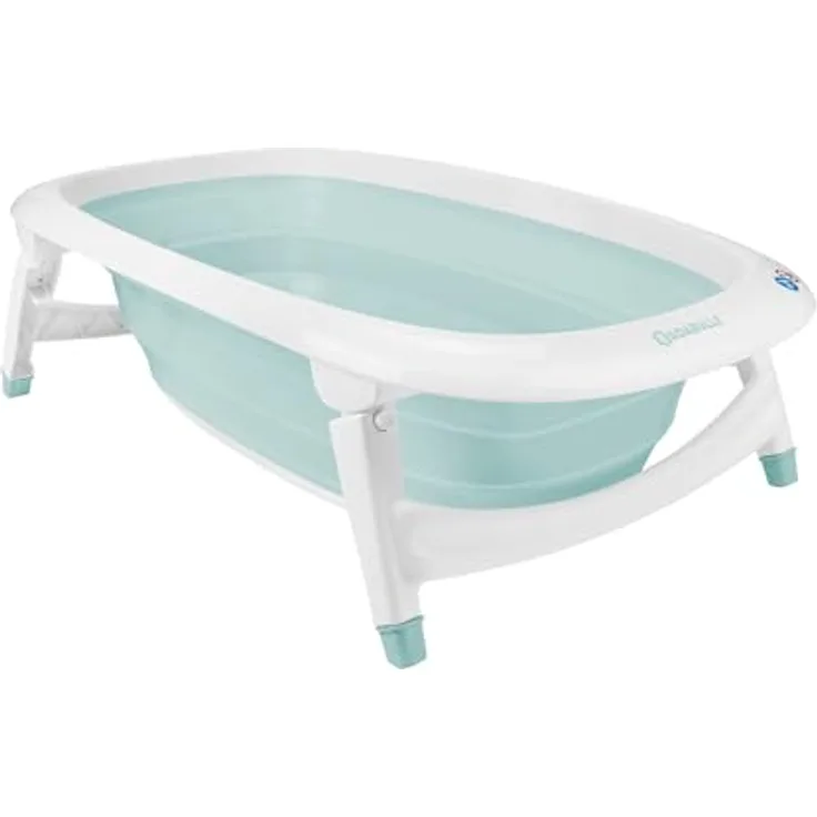 Badabulle Faltbare Babybadewanne 35L, ultrakompakt mit rutschfesten Füßen, Temperaturanzeige, Abflussstopfen und Transportgriff