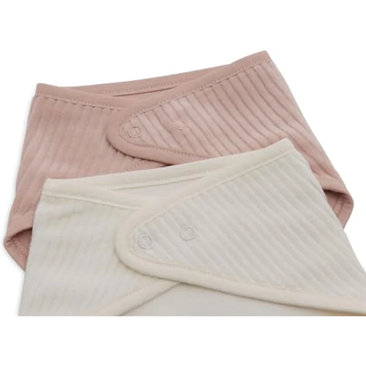 Jollein Sabberlätzchen Baby - Bandana - Velvet Rib, Wild Rose/Ivory - 2er Pack - Baumwolle, Polyester - Mit Klettverschluss - Babylatz - Lätzchen Baby – Bild 3