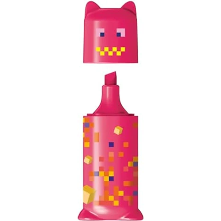 Maped PIXEL PARTY Mini Textmarker, farbsortiert, 4 St., ergonomische Griffzone, keilförmige Spitze, lichtbeständig – Bild 5