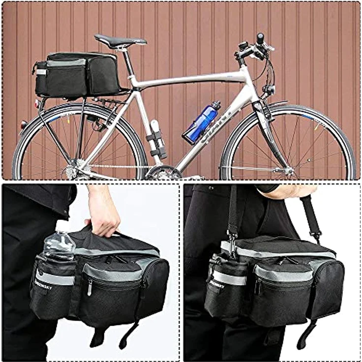 Wozinsky Fahrradtasche Gepäckträger - 6 Liter Fassungsvermögen, wasserabweisend, reflektierende Gurte – Bild 4