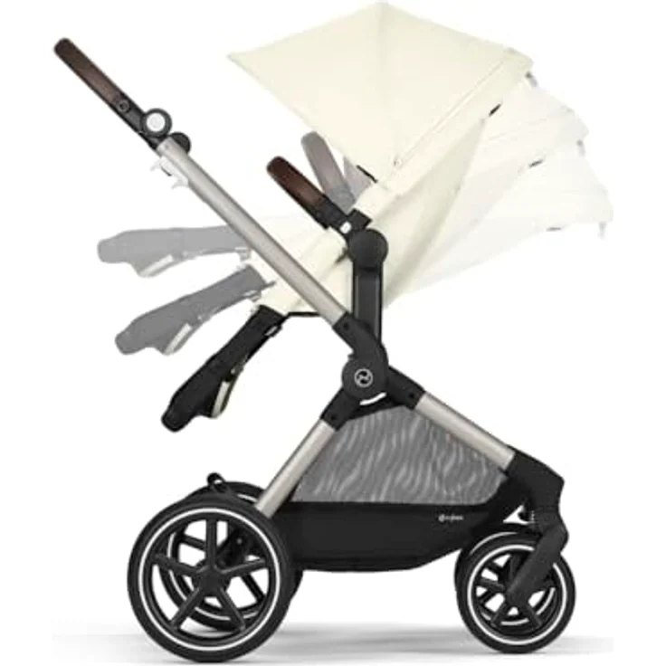CYBEX Gold Kinderwagen EOS Lux 2-in-1, Reisesystem, Ab Geburt bis 22 kg (ca. 4 Jahre), Seashell Beige – Bild 5