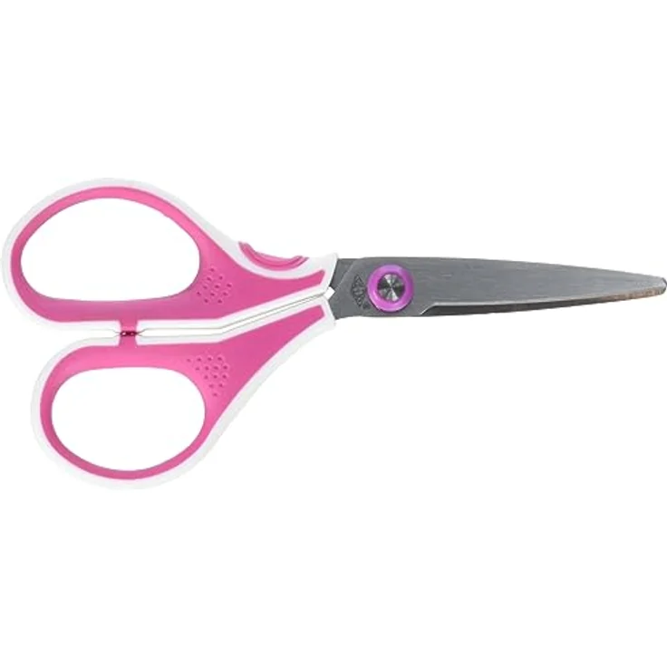 WEDO Cut-it Papierschere, Edelstahl 13 cm, pink/weiß, ergonomischer Softtouch-Griff – Bild 1