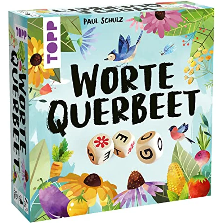 TOPP 18415 Querbeet-Lass Worte wachsen Schnelles Würfelspiel für Kreuzworträtsel-Fans, von TOPP - Handliches Format, ideal für Unterwegs | 1-6 Personen | Ab 10 Jahren | 15 Minuten Spielzeit – Bild 1