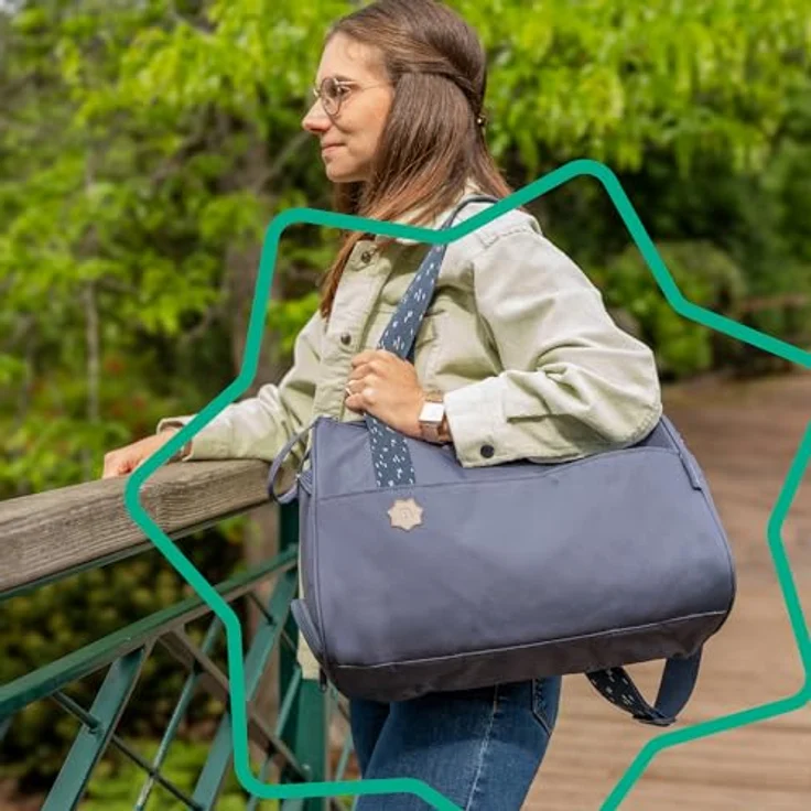 Badabulle Wickeltasche Pocketstyle Blau - Kinderwagentasche mit 23L Kapazität und Wickelzubehör – Bild 3