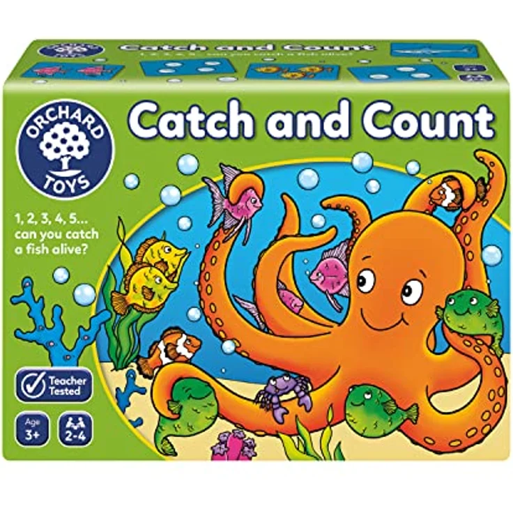 Orchard Catch & Count, Angel-Kartenspiel mit Oktopus-Dreher, Blasen zählen und Hai-Karten-Überraschung, geeignet ab 3 Jahren – Bild 1