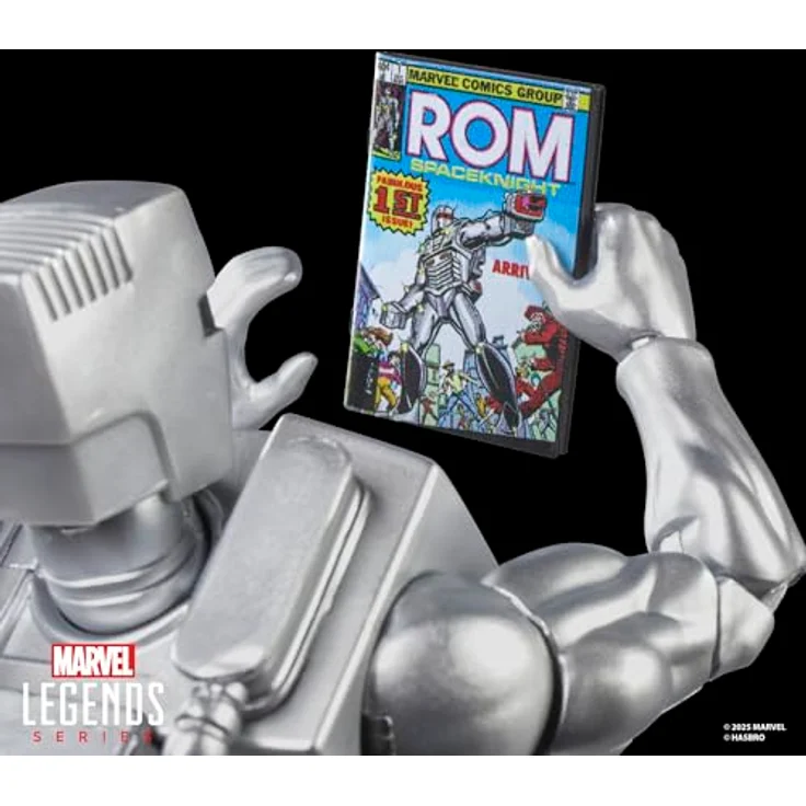 Marvel Legends Series Rom: Spaceknight Action-Figur, 15 cm, silber-glänzende Rüstung, 6 Accessoires, über 20 bewegliche Punkte – Bild 3