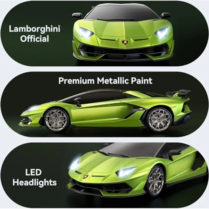 AEROQUEST 1:16 Lamborghini SVJ Roadster, ferngesteuertes Auto mit 2.4GHz Fernbedienung, wiederaufladbaren Akkus und umweltfreundlichem Material, grün – Bild 4
