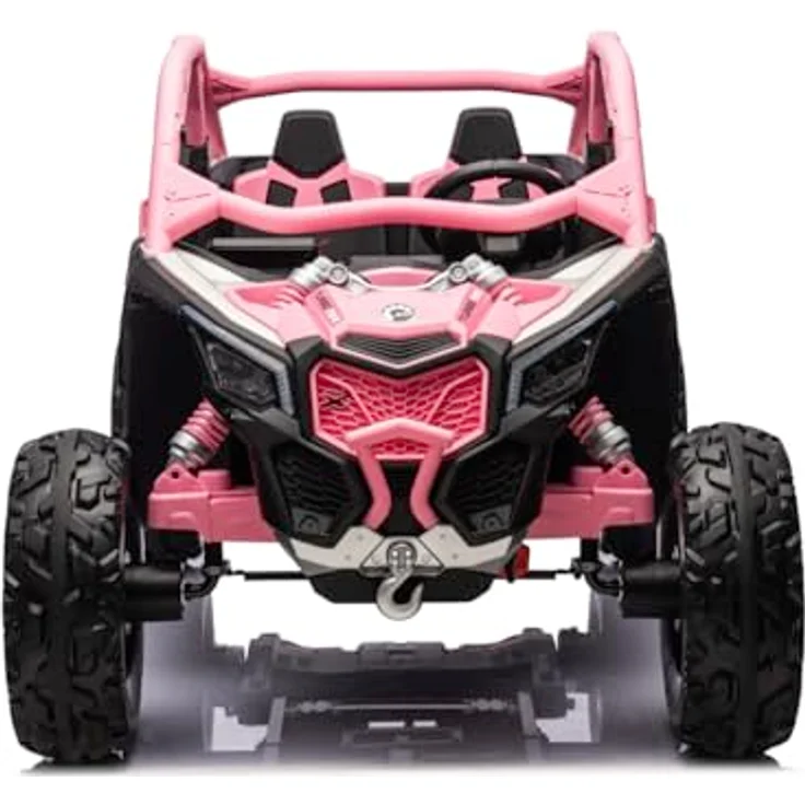 FINOOS CAN-AM Maverick UTV Buggy, Kinder-Elektroauto 2-Sitzer mit 24V Antrieb, rosa, 4x4, Bluetooth, LED-Beleuchtung, Fernsteuerung – Bild 2