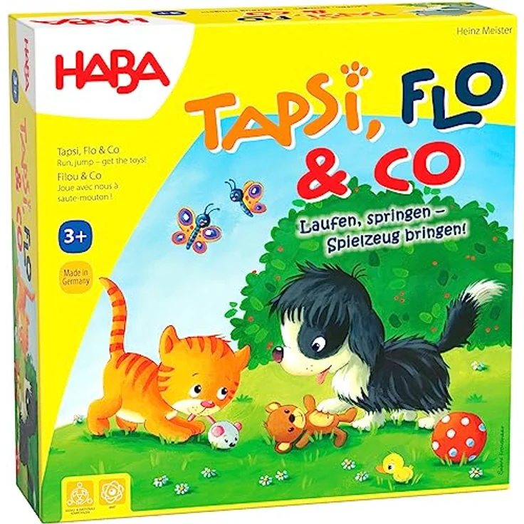 HABA Tapsi, Flo & Co, Farbwürfelspiel für Kinder ab 3 Jahren, Hunde und Katzen Theme – Bild 1