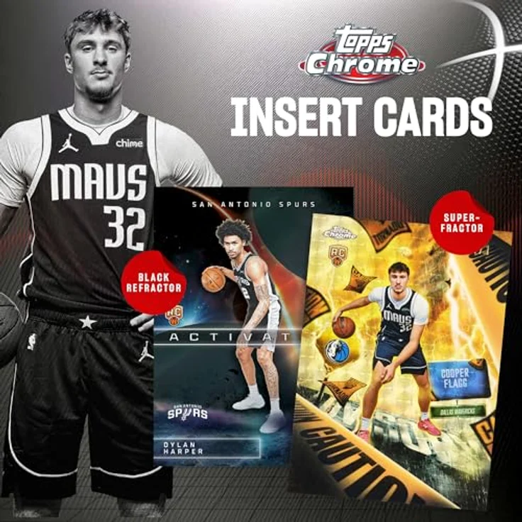 Topps 2025-26 Chrome Basketball Value Box, Sammelkarten-Set mit Refractors, Parallels und Rookies – Bild 6