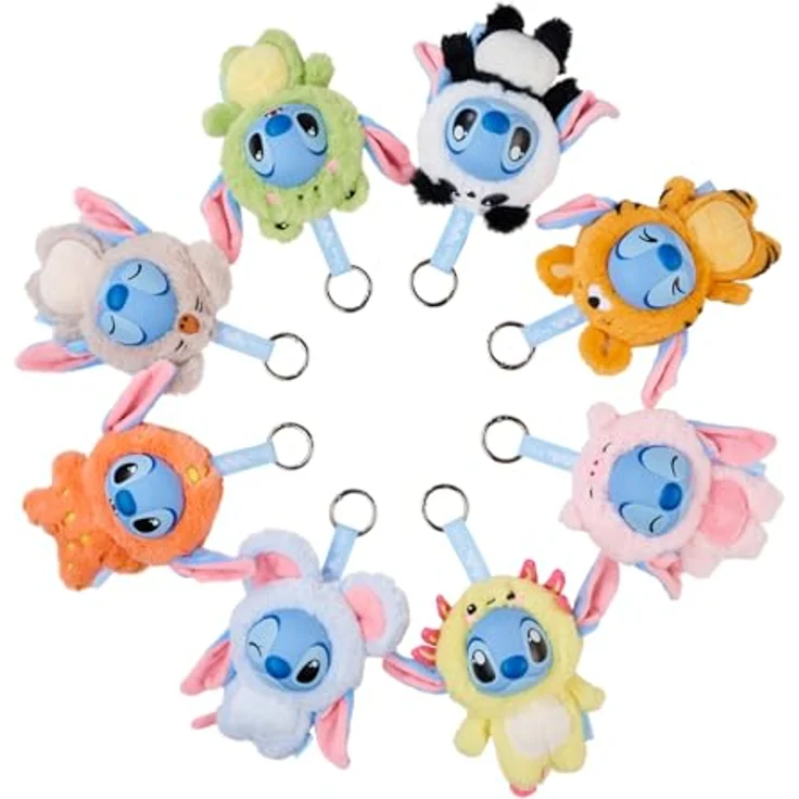 Simba Disney YuYus Stitch – Plüsch-Vinyl-Charms, 9 tierische Designs im Blindbox-Format, ca. 12 cm, mit Karabiner, Sammelfigur für Kinder & Fans – Bild 3