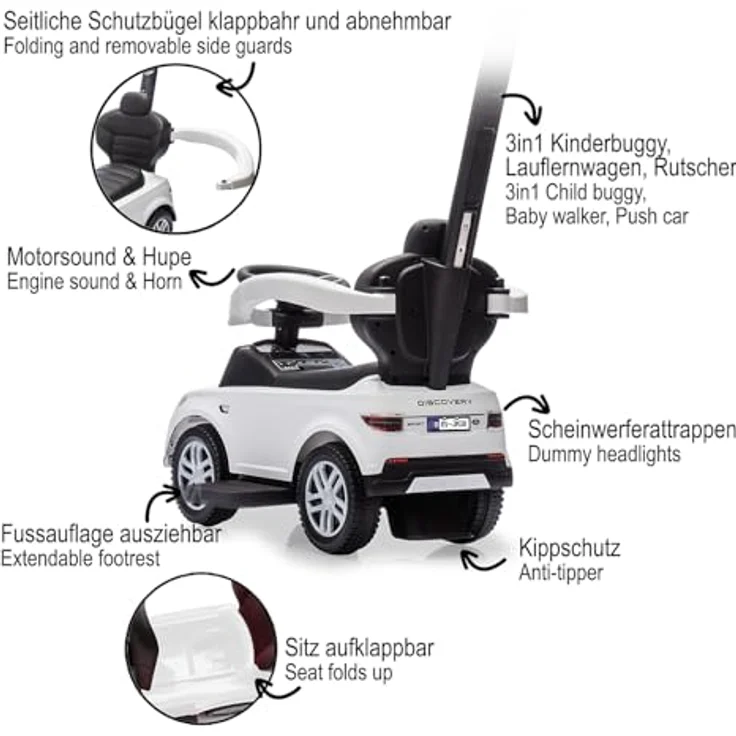 Weiss Rutscher Land Rover Discovery, 3in1 mit Sicherheitsfunktionen, weiss – Bild 4
