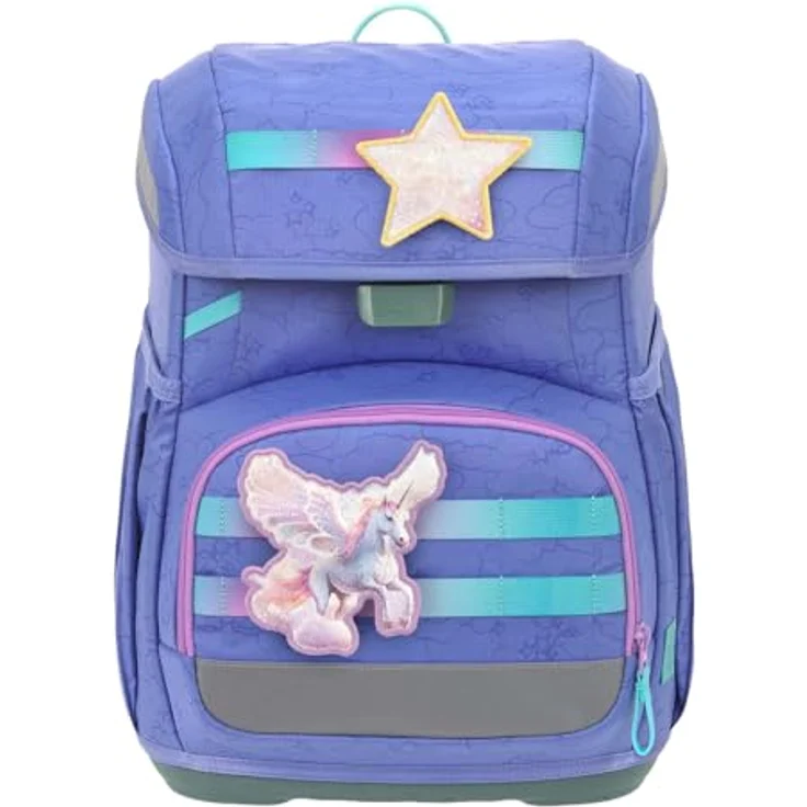 LÄSSIG Schulranzen Set 7-teilig, mit Regenhülle Light Unique, großes Hauptfach, lilac violett – Bild 2