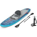 Bestway Hydro Force SUP Allround Board-Set Oceana, 305 x 84 x 15 cm, 130 kg, FortiFiber-Material, PVC-Oberfläche, abnehmbarer Sitz, Anti-Rutsch, Doppelhubkolbenpumpe, Paddel, Rucksack