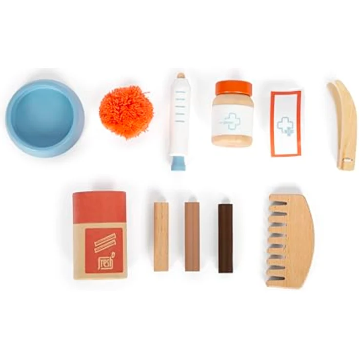 Small Foot Plüschfigur Katze mit Tasche (Set, 15-St), mit Pflege- und Tierarzt-Zubehör, Kinderzimmer Haustier-Set, realitätsnahe Tierarzt-Situationen, Katzenkissen, wiederverschließbare Leckerlies, Katzengeschirr, Transporttasche, umfangreiches Zubehör, fantasievolles Rollenspiel – Bild 5