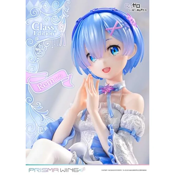 Prime 1 Studio Re:Zero - Starting Life in Another World Prisma Wing PVC Statue 1/7 Rem Glass Edition, 23 cm hoch, detailgetreue Sammelfigur mit Sockel und Geschenkbox – Bild 4