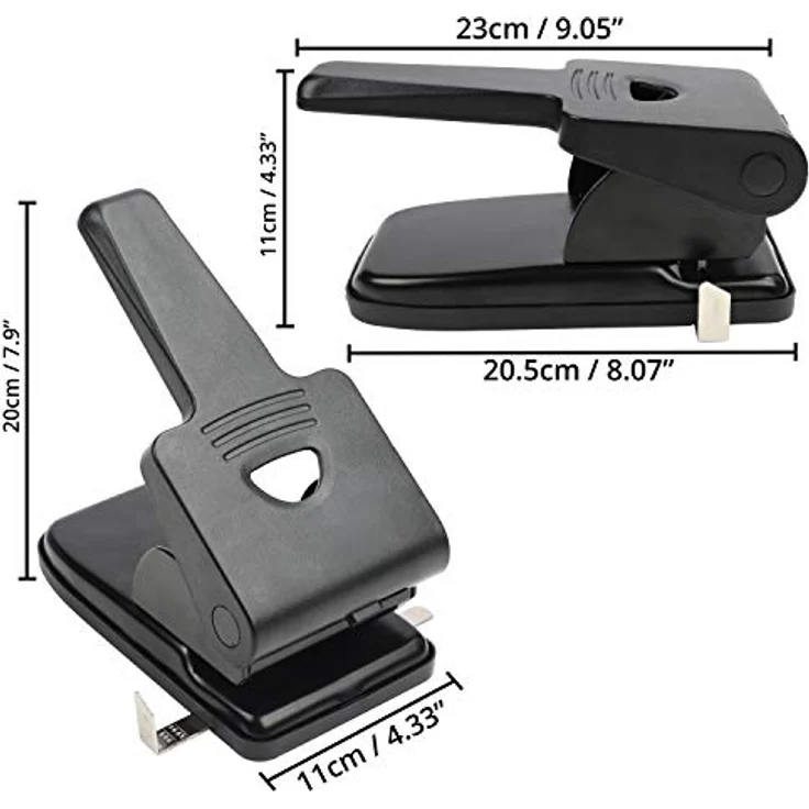 Belle Vous Hochwertiger 2-Loch-Locher Groß - 70 Blatt Kapazität - Abstand der Löcher 8 cm - Schreibtisch Locher für Ordner -Locher Schwarz mit Verriegelbarem Griff - Geeignet für Haus, Büro und Schule – Bild 2