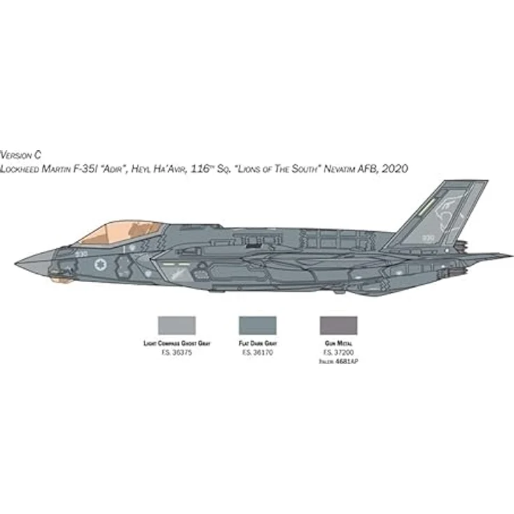 Italeri 1464S 1:72 F-35A (Beast Mode) - Modellbau, Bausatz, Standmodellbau, Basteln, Hobby, Kleben, Plastikbausatz, detailgetreu, Unlackiert – Bild 4
