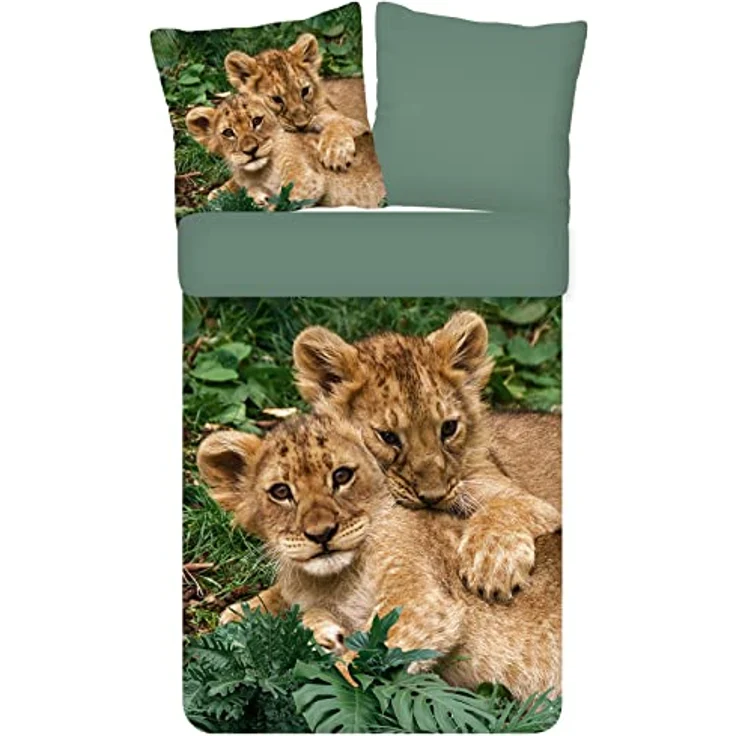 ESPiCO Bettwäsche Trendy Bedding Babylöwen Raubtier Wildnis Löwe Jungtiere Großkatze Tiertatze Renforcé, 135x200 cm, 100% Baumwolle, Öko-Tex Standard 100 – Bild 1