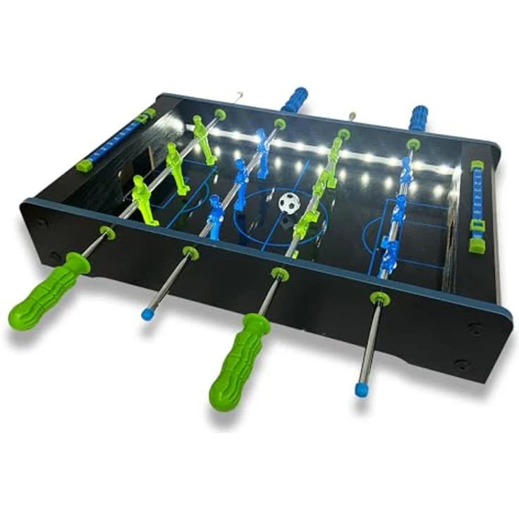 Mad Monkey 2000077 Tischkicker, Schwarz mit LED-Beleuchtung, für bis zu 4 Spieler, ideal für Kinder und Erwachsene – Bild 1