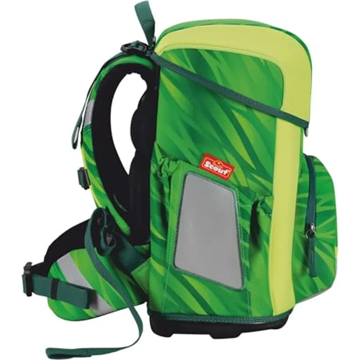 SCOUT Basic Neo Set 4-teilig Dino Rex, Schulranzen mit reflektierender Oberfläche, inklusive 2 Schlampermäppchen und Sportbeutel, 27 x 39 x 18 cm – Bild 3