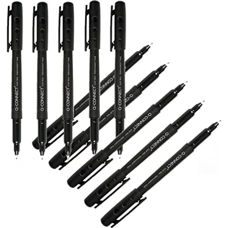 Q-Connect KF01068 Faserschreiber, permanent, Strichstärke 0,7 mm (F), schwarz – Bild 1