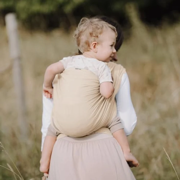 Hoppediz Baby-Tragetuch Hamburg frappé, 100% Baumwolle, ultraleichtes Sommertuch, 4,60 m, geeignet ab Geburt bis Kleinkind – Bild 2