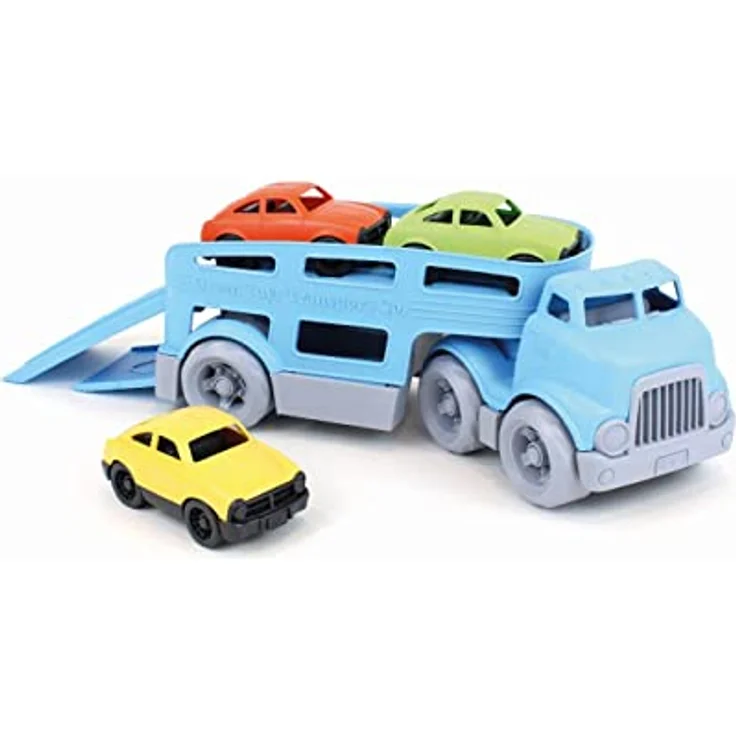 Green Toys 8601237, Auto-Transporter mit 3 Autos, nachhaltiges Spielfahrzeug für Kinder ab 3 Jahren – Bild 5