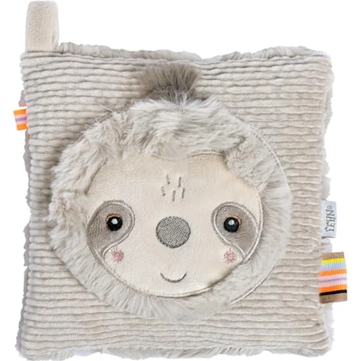 Fehn Kirschkernkissen Faultier, Kuschelkissen mit entnehmbarem Wärme-/Kältesäckchen für Babys und Kleinkinder, 16 x 16 cm, waschbar bei 30°C – Bild 1