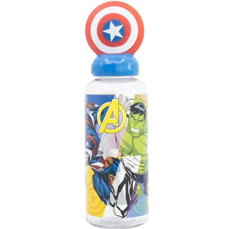 Stor Wiederverwendbare 3D-Flasche 560 ml | AVENGERS SEVEN WONDERS CAPTAIN AMERIKA, BPA-frei, offizielles Lizenzprodukt – Bild 2