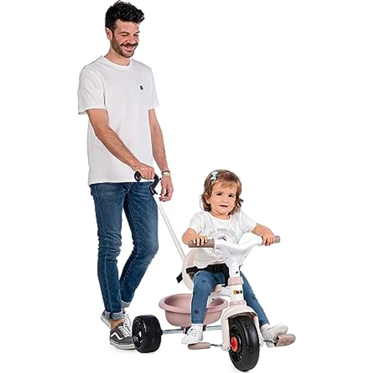 Smoby Dreirad Be Fun Rosa, Mitwachsendes Dreirad mit Sicherheitsgurt und ergonomischem Sitz – Bild 3