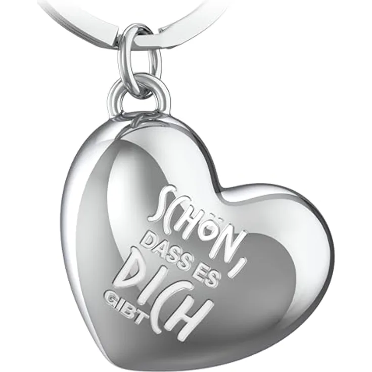 FABACH Liebe Schlüsselanhänger Herz mit Gravur - Herz Glücksbringer Schlüsselanhänger Freundin - Geschenk Liebe Glücksbringer Freundschaft - Beste Freundin Geschenk - Schön, dass es dich gibt