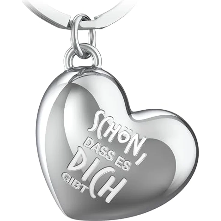 FABACH Liebe Schlüsselanhänger Herz mit Gravur - Herz Glücksbringer Schlüsselanhänger Freundin - Geschenk Liebe Glücksbringer Freundschaft - Beste Freundin Geschenk - Schön, dass es dich gibt – Bild 1