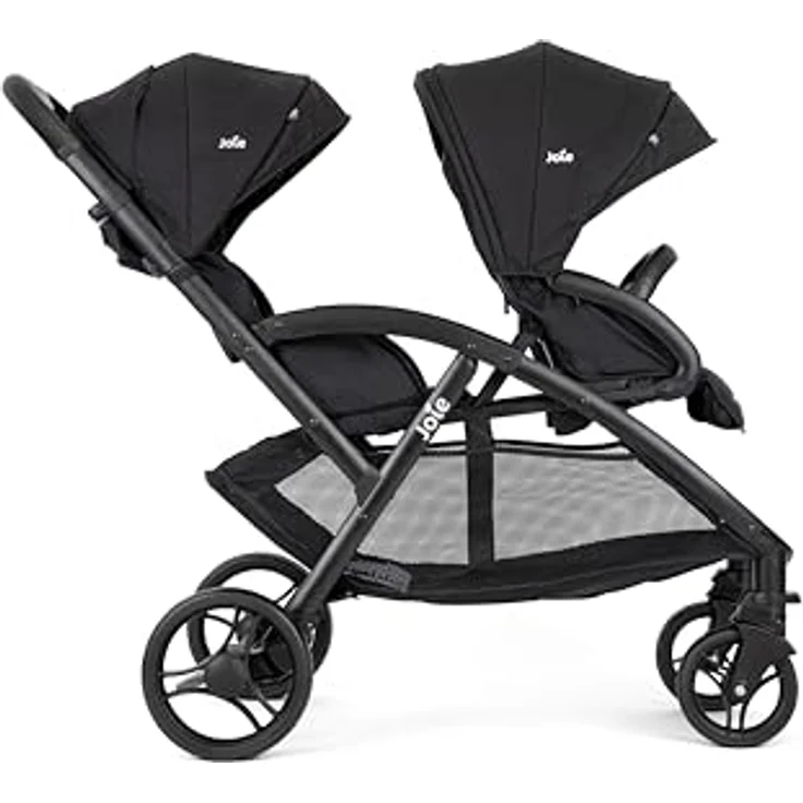 Joie Evalite Duo Zwillingswagen, leicht und kompakt, inkl. Regenverdeck, Coal Grey – Bild 3