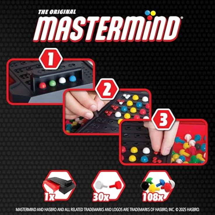Goliath Mastermind The Original Classic, Strategisches 2-Spieler Brettspiel mit 108 Stiften in 6 Farben, für Kinder und Erwachsene ab 8 Jahren – Bild 4