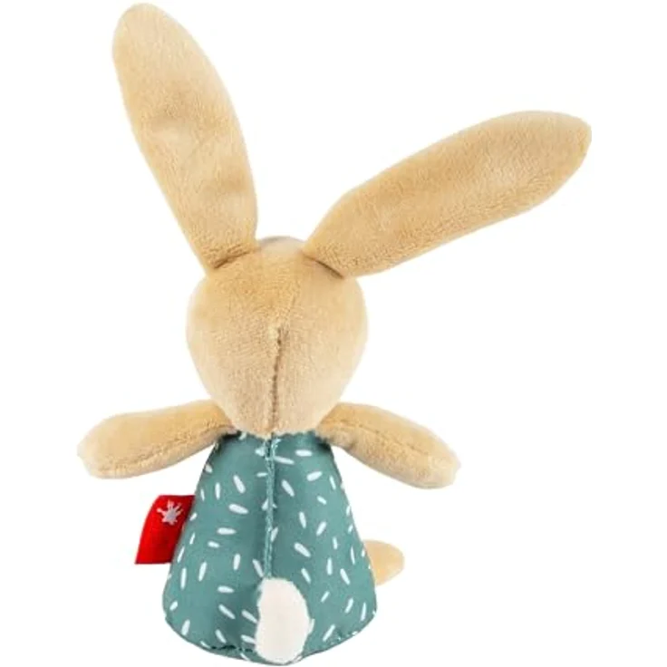 Sigikid Greifling Hase petrol, Babygreifling mit Rassel, 13 cm, waschbar bei 30 °C – Bild 5