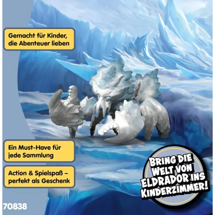 Schleich Ice Crab, Spielfigur mit kristallbedecktem Panzer und kraftvollen Scheren, Eldrador Creatures – Bild 6