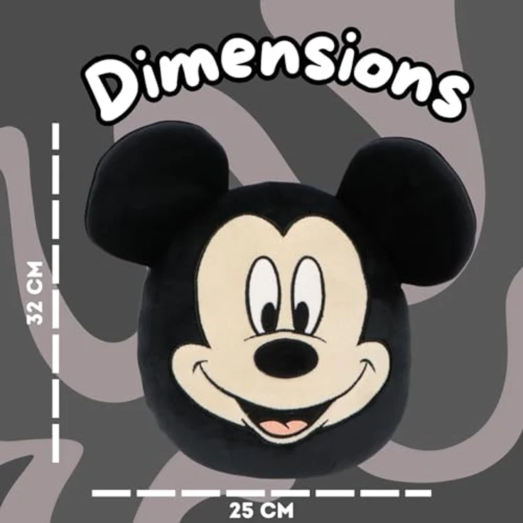 Disney Mickey Mouse Plüschtier, Schwarz, 32 cm, weich und leicht mit gestickten Details – Bild 2