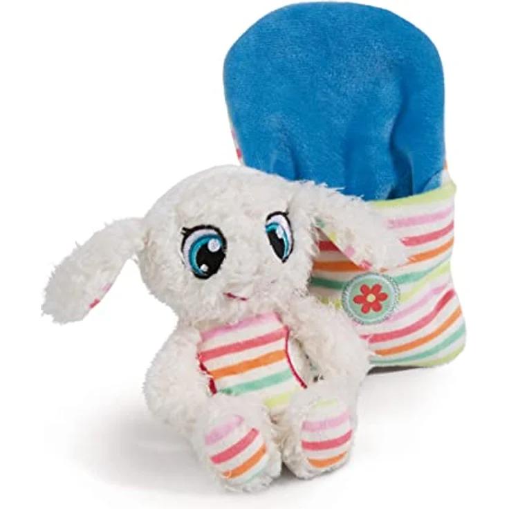 NICI 49091 Kuscheltier Schaf Jolala 14cm schlafend im Bettchen weiß - Kuscheltier für Babys und Kleinkinder zum Greifen, Knuddeln, Entdecken und Einschlafen, beige – Bild 1