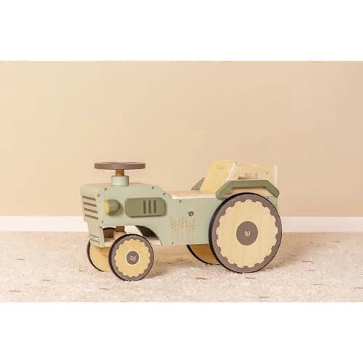 Little Dutch 7155 FSC Holz Lauftraktor - Little Farm grün, Motorikförderndes Spielzeug aus nachhaltigem Holz – Bild 5